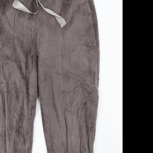 Avenue Womens Brown Solid Fleece  Pyjama Pants Size S