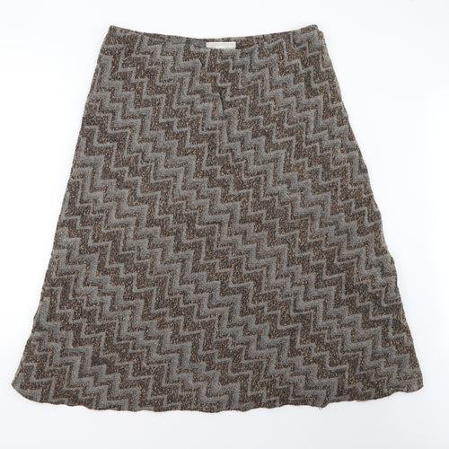 Ann Harvey Womens Brown Geometric  A-Line Skirt Size 18