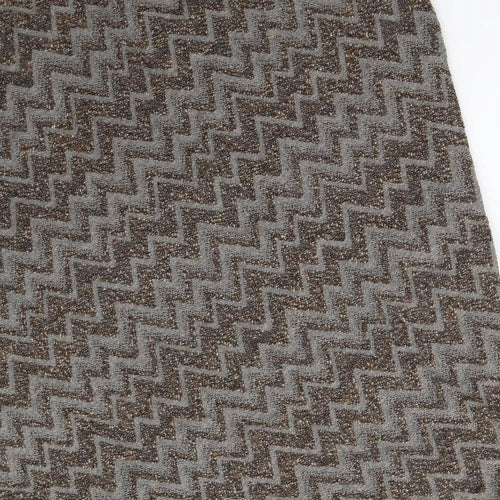Ann Harvey Womens Brown Geometric  A-Line Skirt Size 18