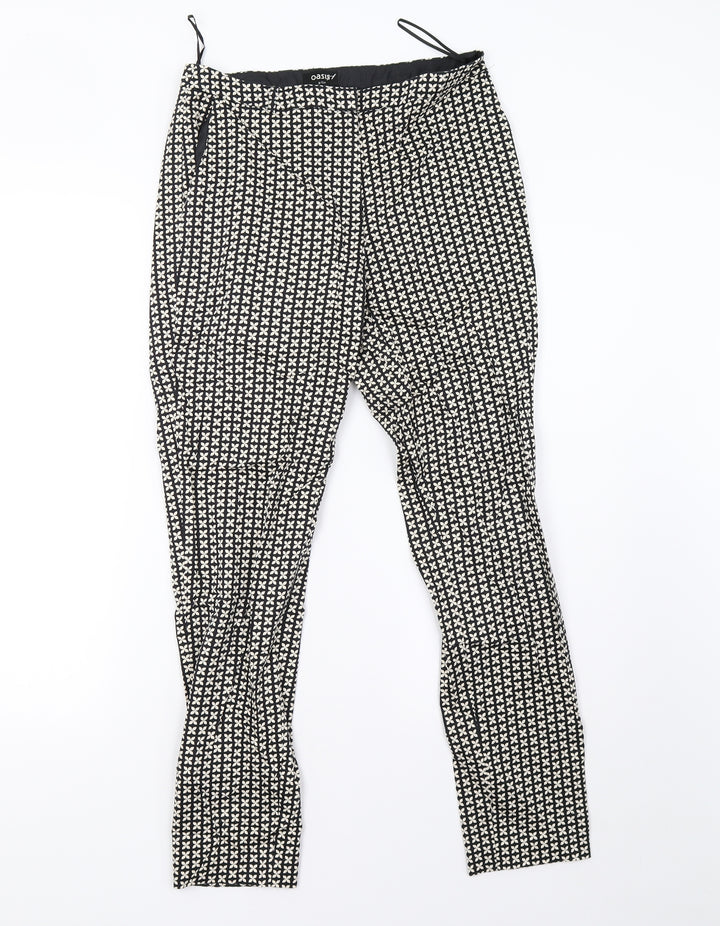 Oasis Womens Multicoloured Geometric Trousers Size 8 L27 in
