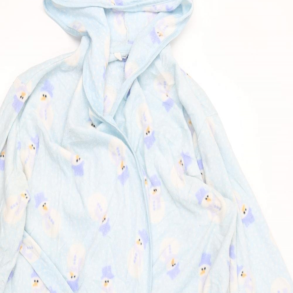 Primark Womens Blue Solid   Gown Size 14  - Snowmen