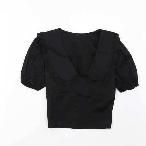 Preworn Womens Black   Basic Blouse Size 8