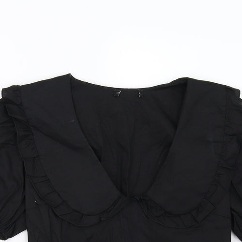 Preworn Womens Black   Basic Blouse Size 8