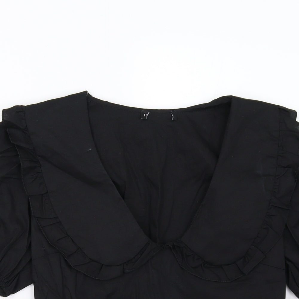 Preworn Womens Black   Basic Blouse Size 8