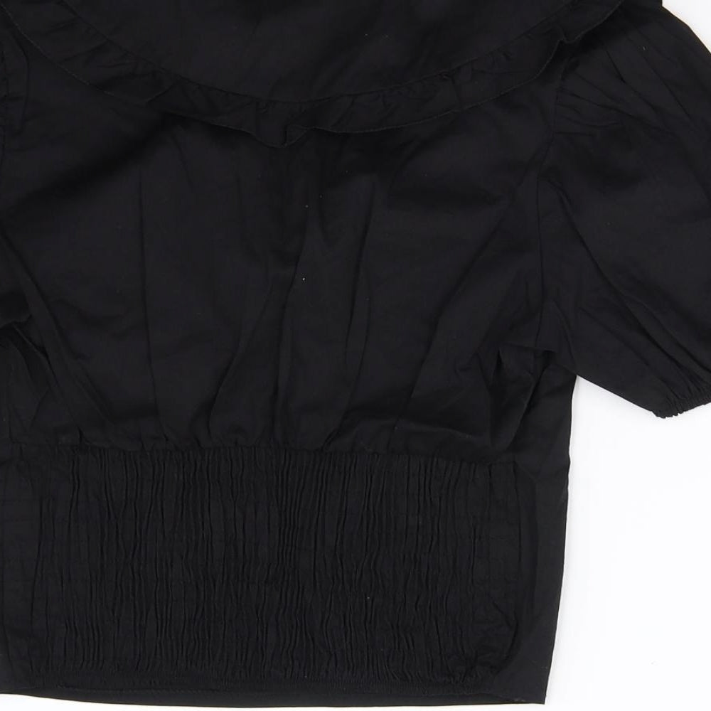 Preworn Womens Black   Basic Blouse Size 8