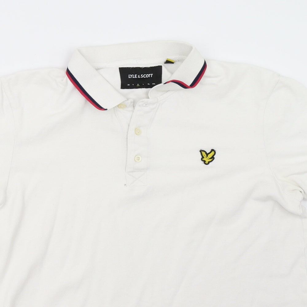 Lyle & Scott Mens White    Polo Size M