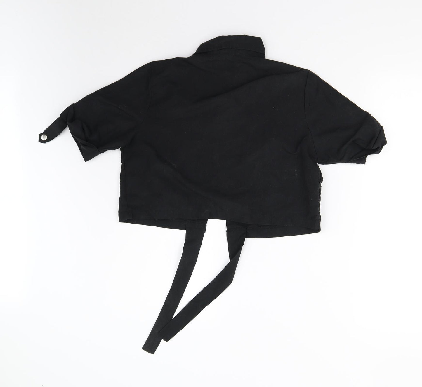 Rising Womens Black   Cropped Button-Up Size M