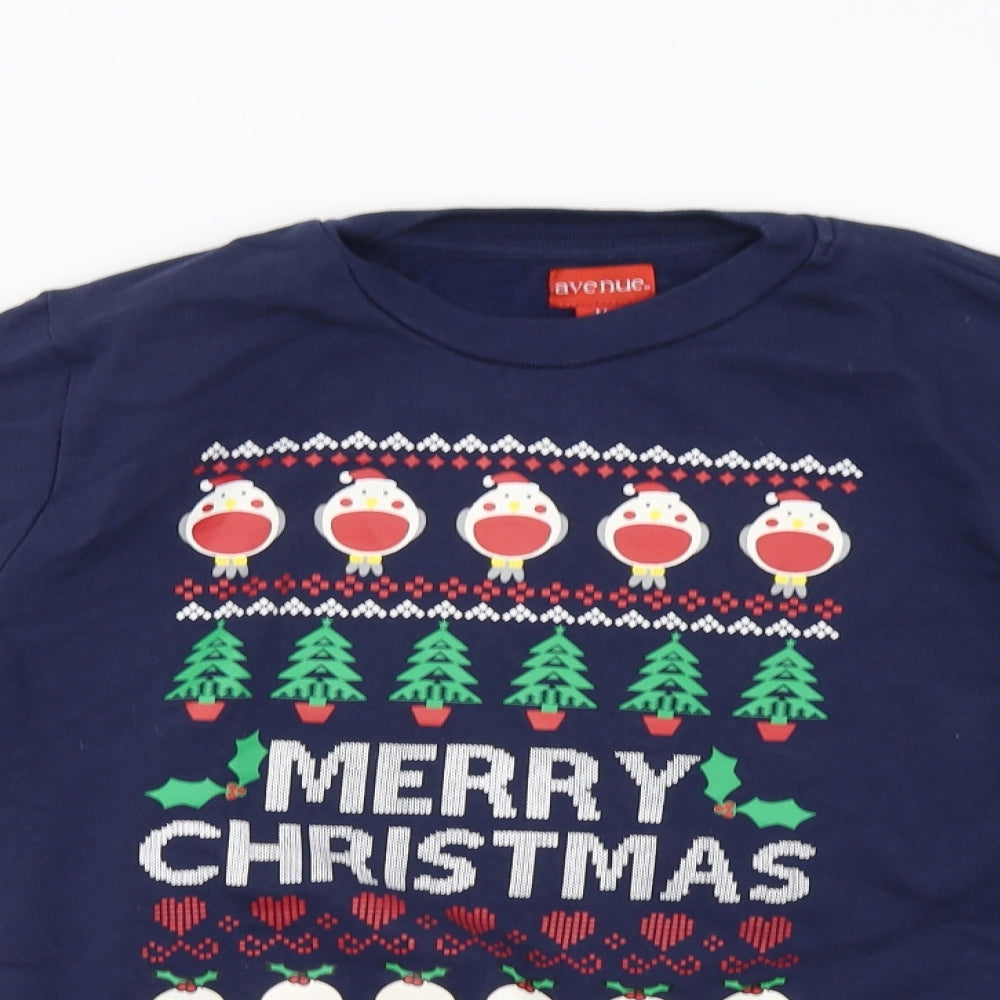 Avenue Womens Blue   Pullover Sweatshirt Size M  - Christmas