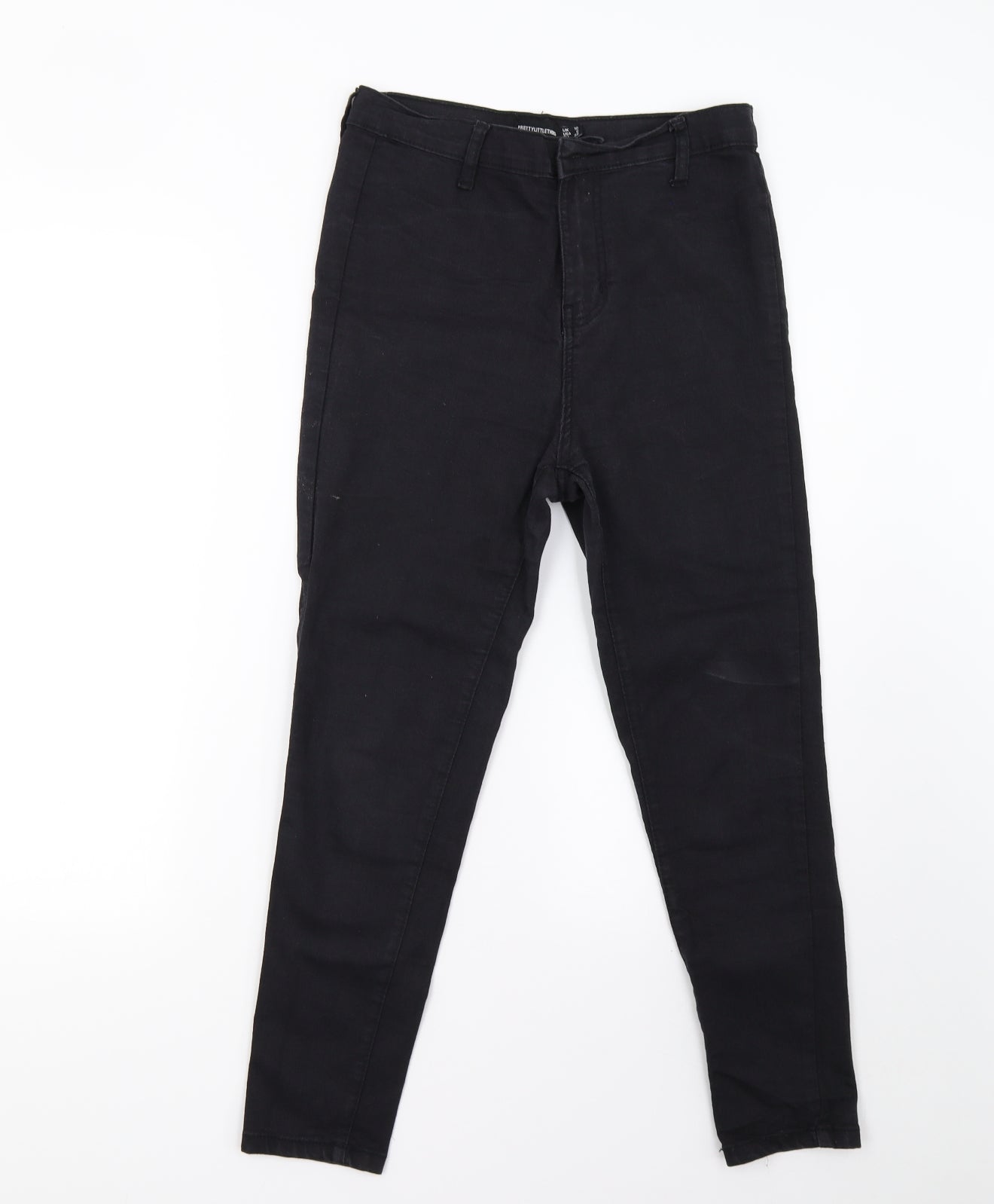 Pretty Little Thing Womens Black  Denim Skinny Jeans Size 10 L25 in