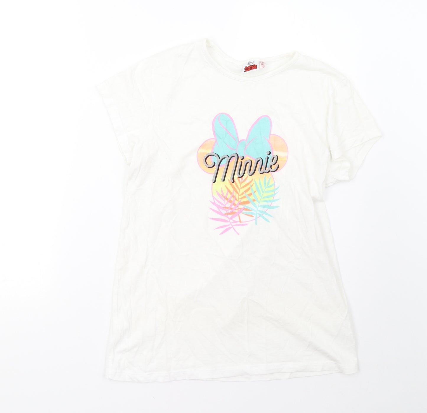 Priamrk Girls White   Basic T-Shirt Size 13-14 Years  - Disney