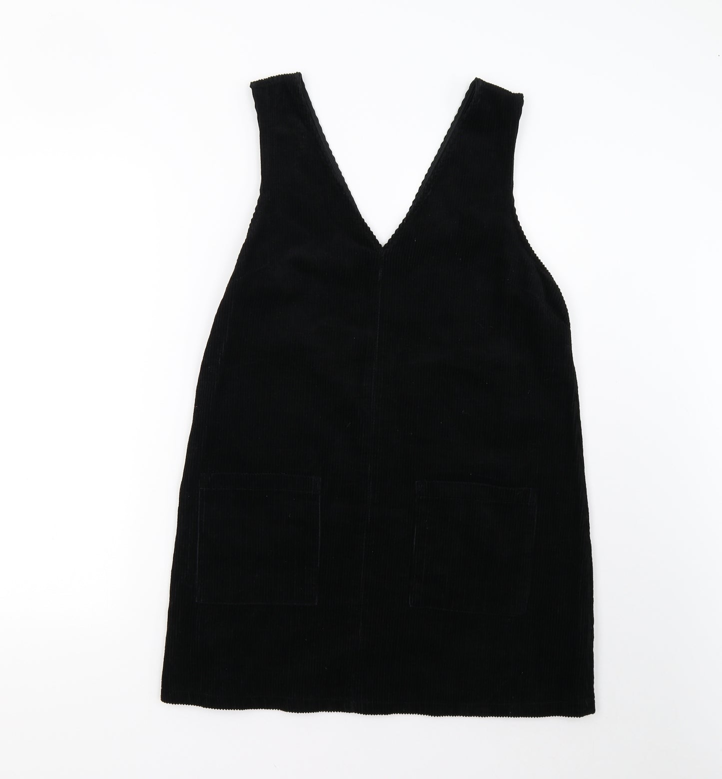 New Look Womens Black  Corduroy Pinafore/Dungaree Dress  Size 14