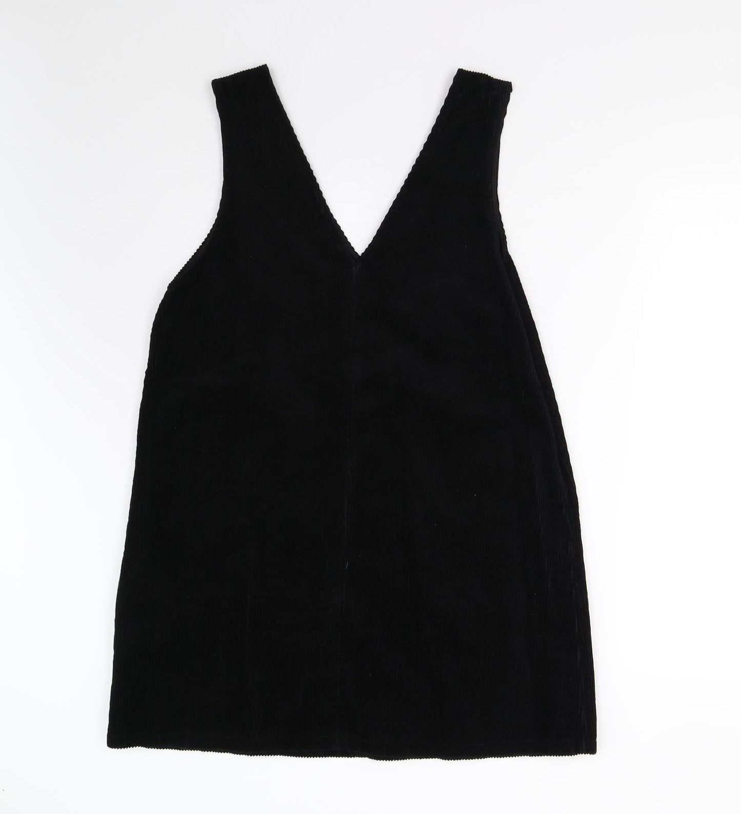 New Look Womens Black  Corduroy Pinafore/Dungaree Dress  Size 14