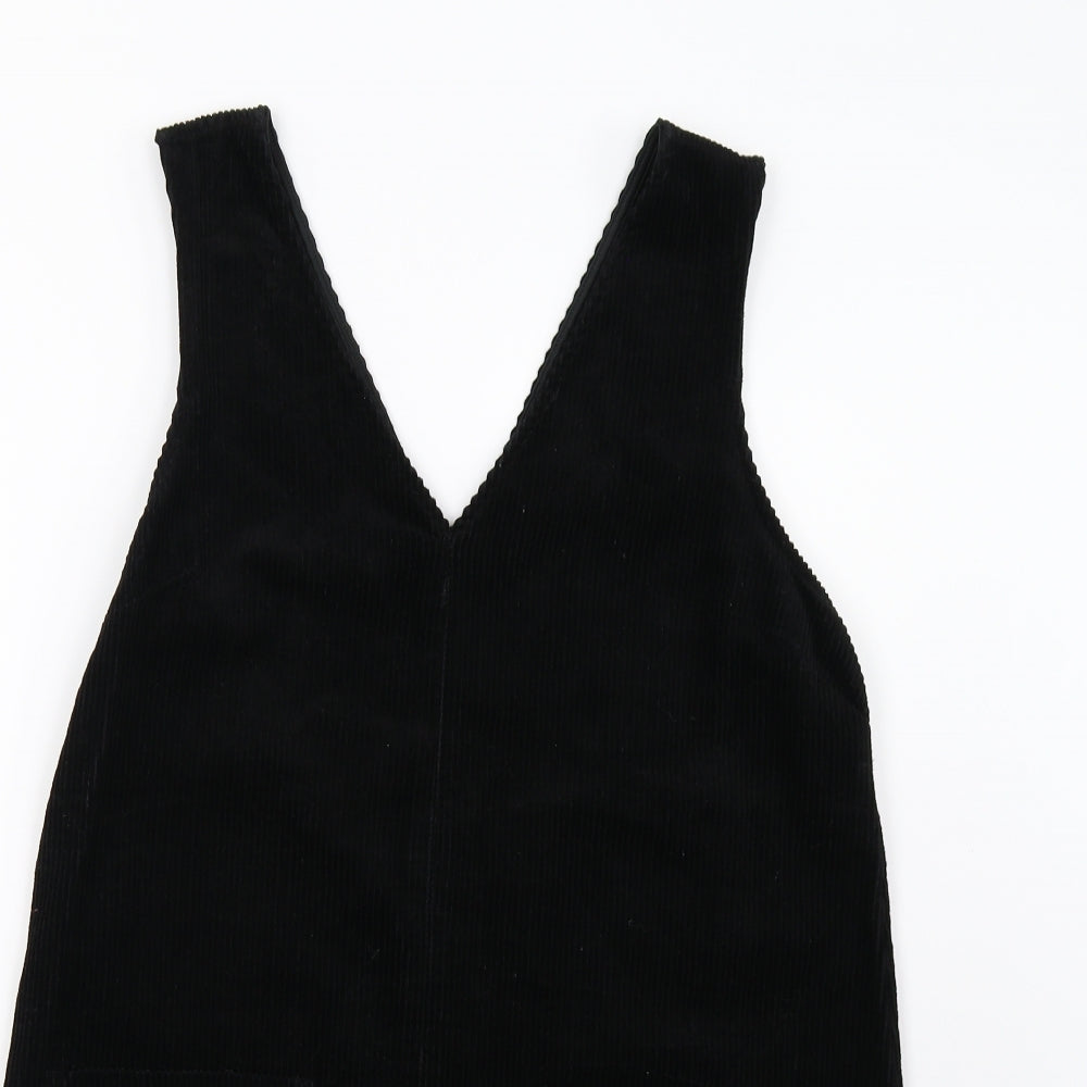 New Look Womens Black  Corduroy Pinafore/Dungaree Dress  Size 14