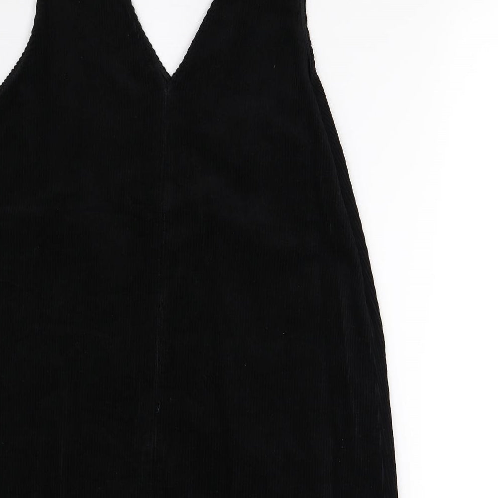 New Look Womens Black  Corduroy Pinafore/Dungaree Dress  Size 14