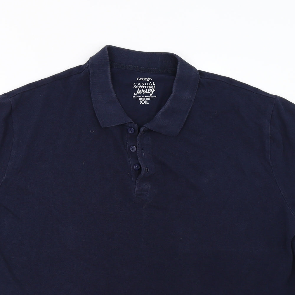 George Mens Blue  Jersey  Polo Size 2XL