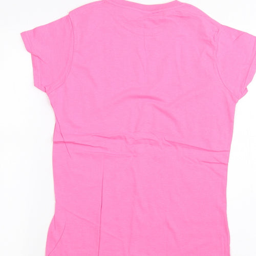 Gilden Womens Pink   Basic T-Shirt Size M