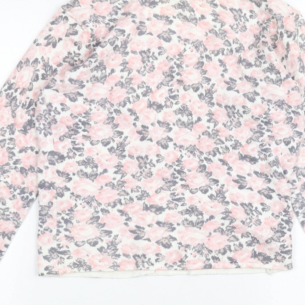 Laura Ashley Womens Pink Floral  Cardigan Jumper Size 10