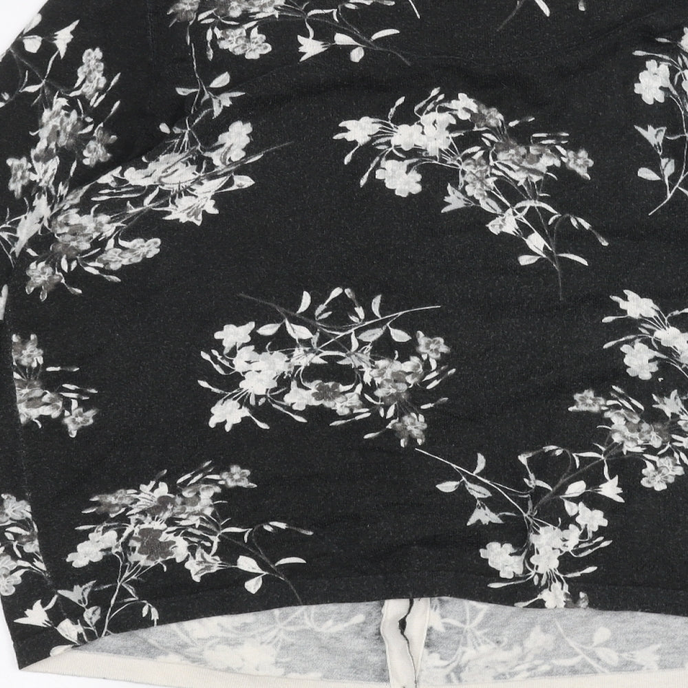 NEXT Womens Black Floral  Cardigan Jumper Size 18