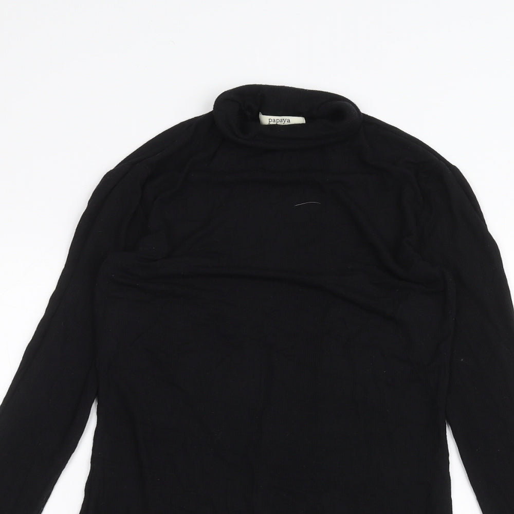 Papaya Womens Black   Basic T-Shirt Size 10