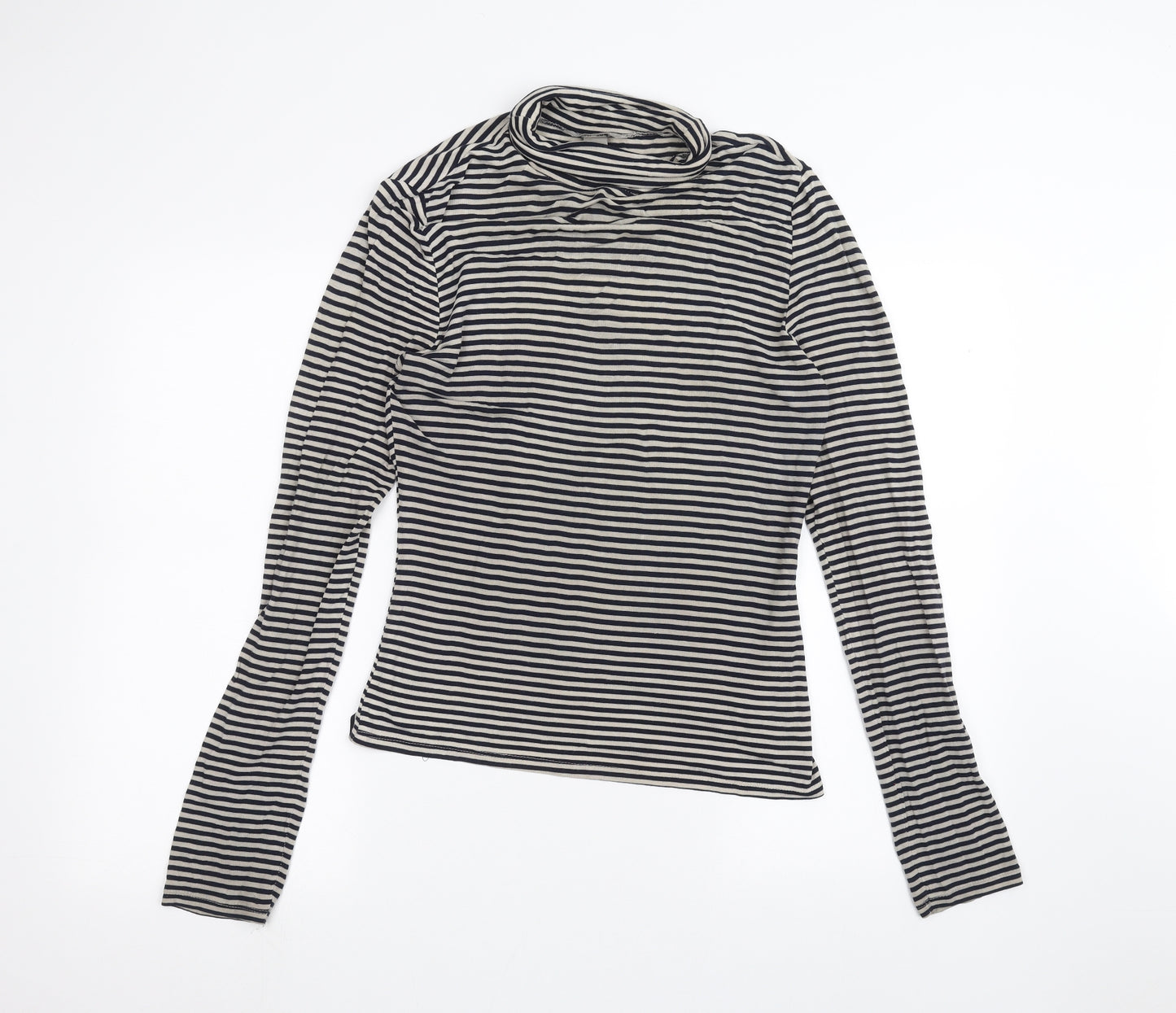 H&M Womens Grey Striped  Basic T-Shirt Size S