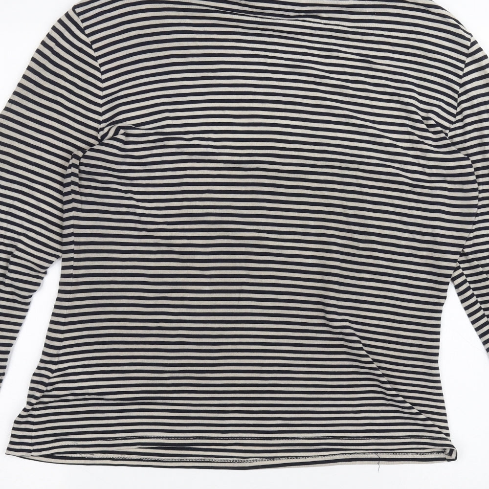 H&M Womens Grey Striped  Basic T-Shirt Size S