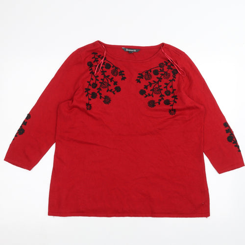 Bonmarché Womens Red   Pullover Jumper Size 16
