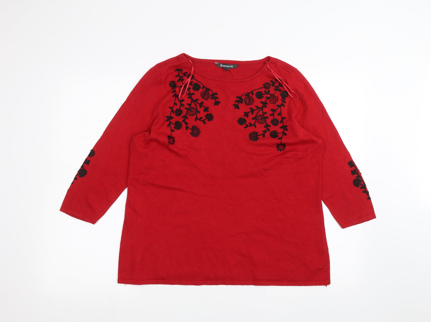 Bonmarché Womens Red   Pullover Jumper Size 16