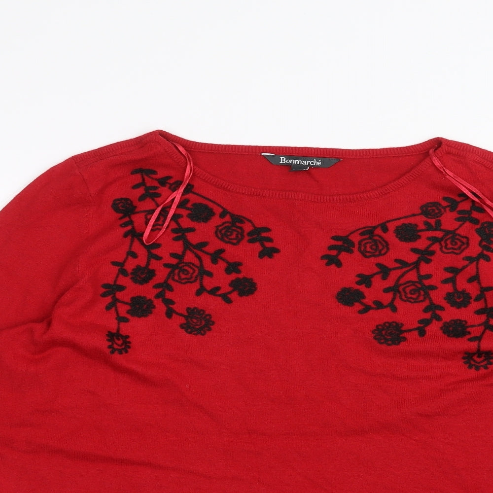 Bonmarché Womens Red   Pullover Jumper Size 16