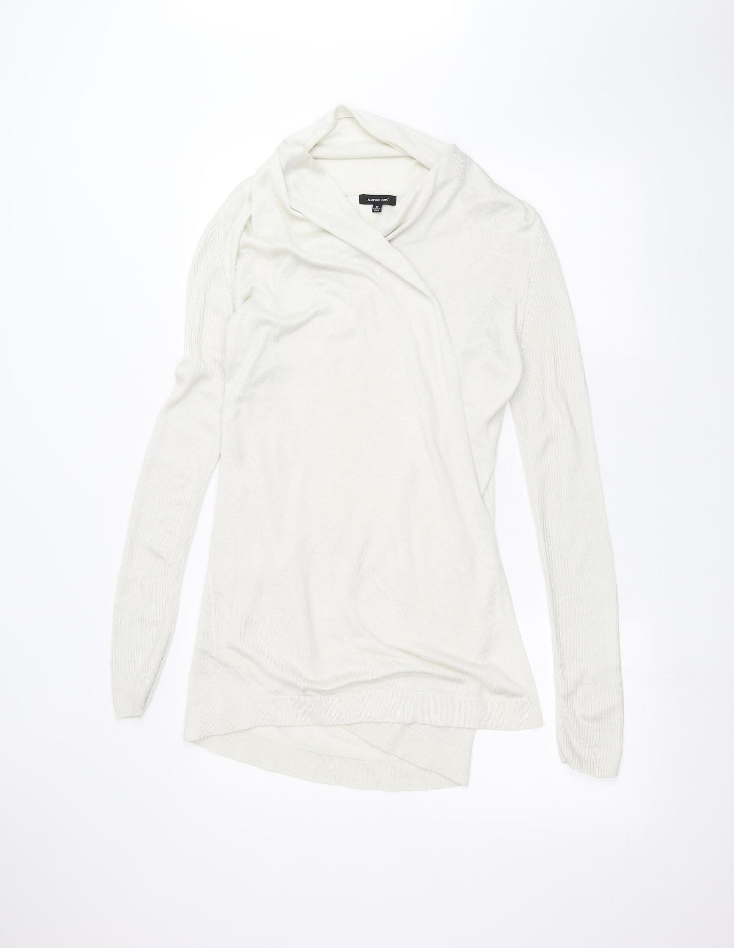Verve Ami Womens White   Cardigan Jumper Size M