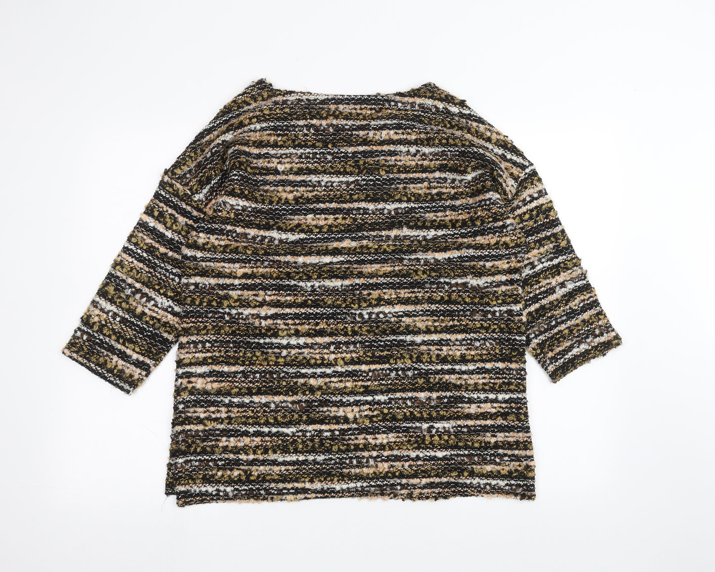 Nutmeg Womens Brown Striped  Pullover Jumper Size 12