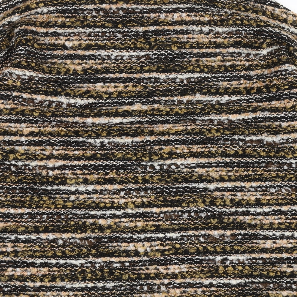 Nutmeg Womens Brown Striped  Pullover Jumper Size 12