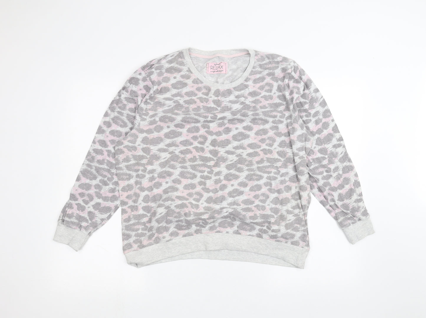 Peacocks Womens Pink Animal Print  Pullover Jumper Size 18