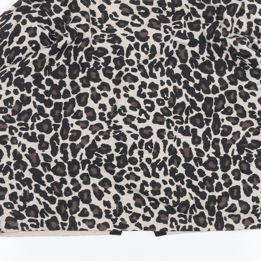 Great plains Womens Beige Animal Print  Cardigan Jumper Size M