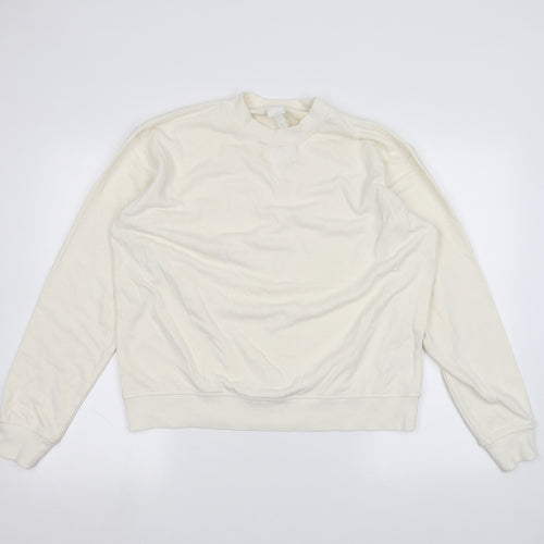 H&M Womens White   Pullover Jumper Size M