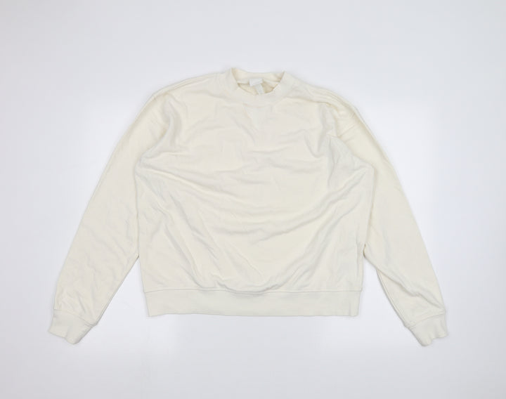 H&M Womens White Pullover Jumper Size M