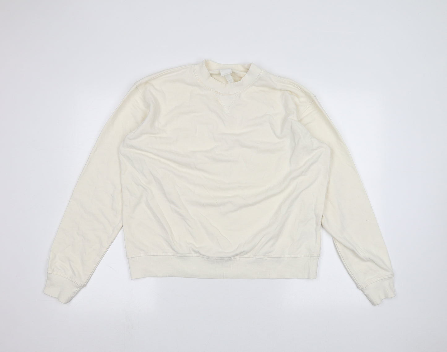 H&M Womens White   Pullover Jumper Size M