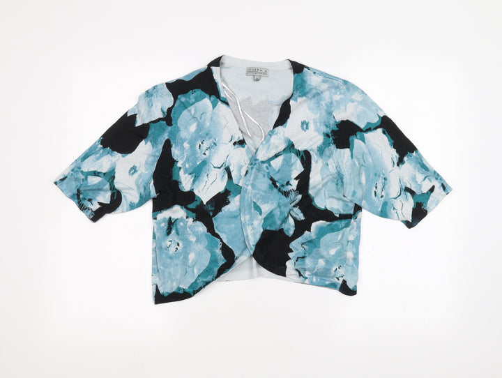 Joseph A Womens Blue Floral Cardigan Jumper Size XL