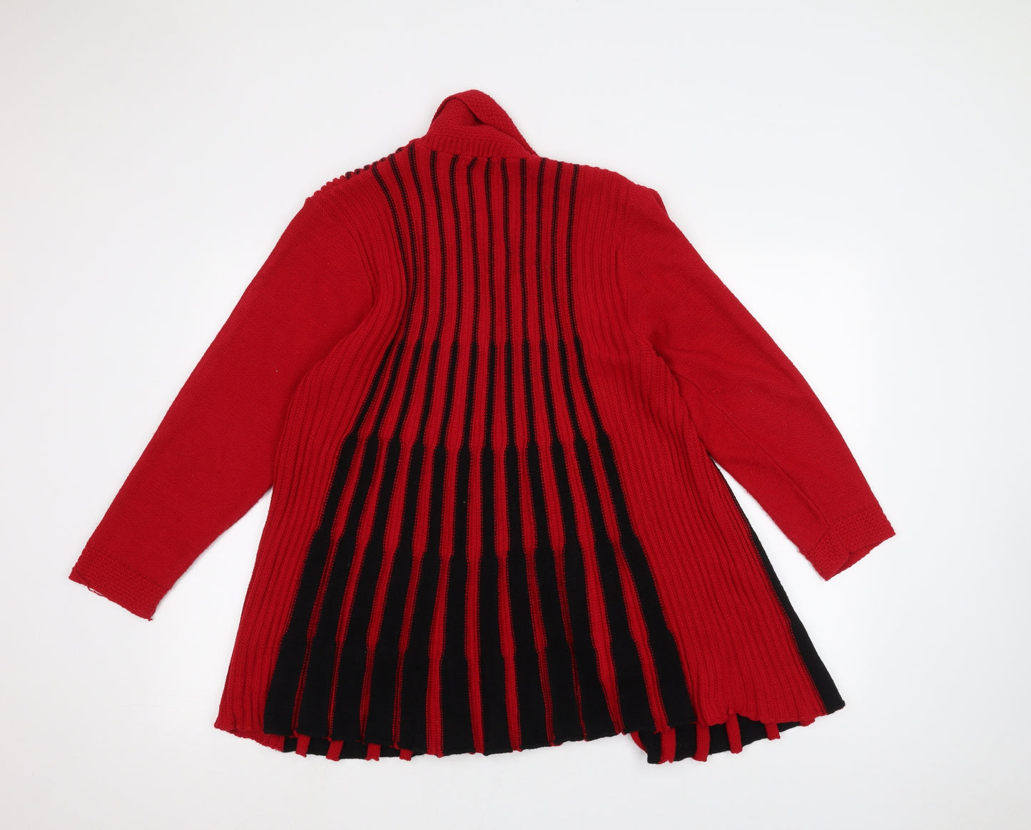 glimpse Womens Red Striped  Jacket Coatigan Size M