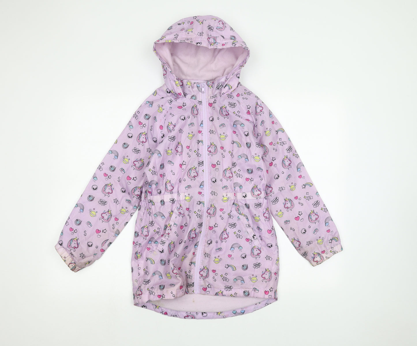 Matalan Girls Purple   Rain Coat Coat Size 10 Years  - Unicorn