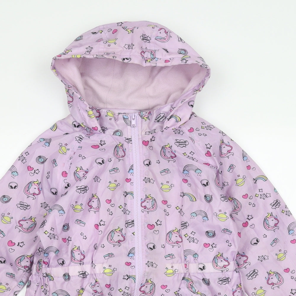 Matalan Girls Purple   Rain Coat Coat Size 10 Years  - Unicorn