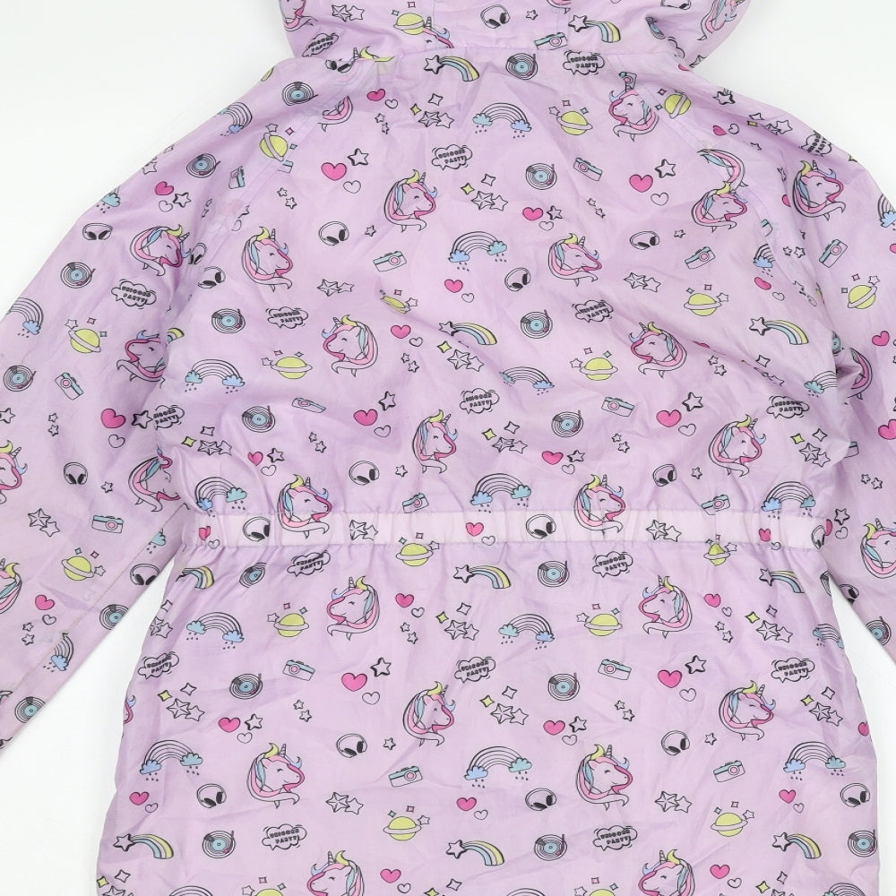 Matalan Girls Purple   Rain Coat Coat Size 10 Years  - Unicorn