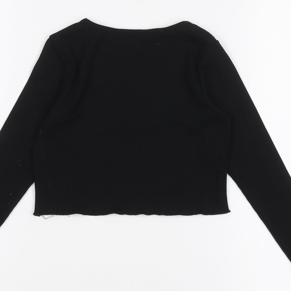 George Girls Black   Basic T-Shirt Size 5-6 Years