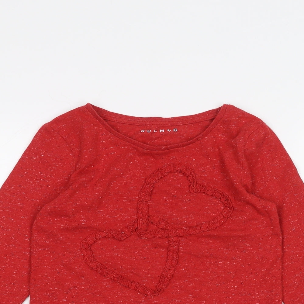 Nutmeg Girls Red   Basic T-Shirt Size 8-9 Years