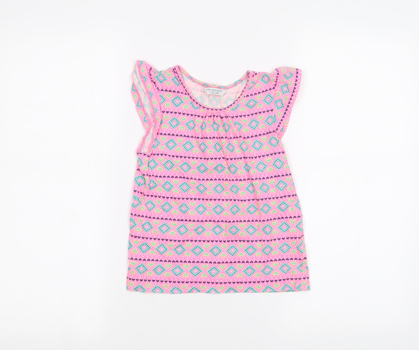 Primark Girls Pink   Basic T-Shirt Size 7-8 Years