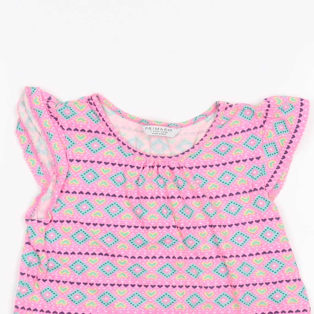Primark Girls Pink   Basic T-Shirt Size 7-8 Years