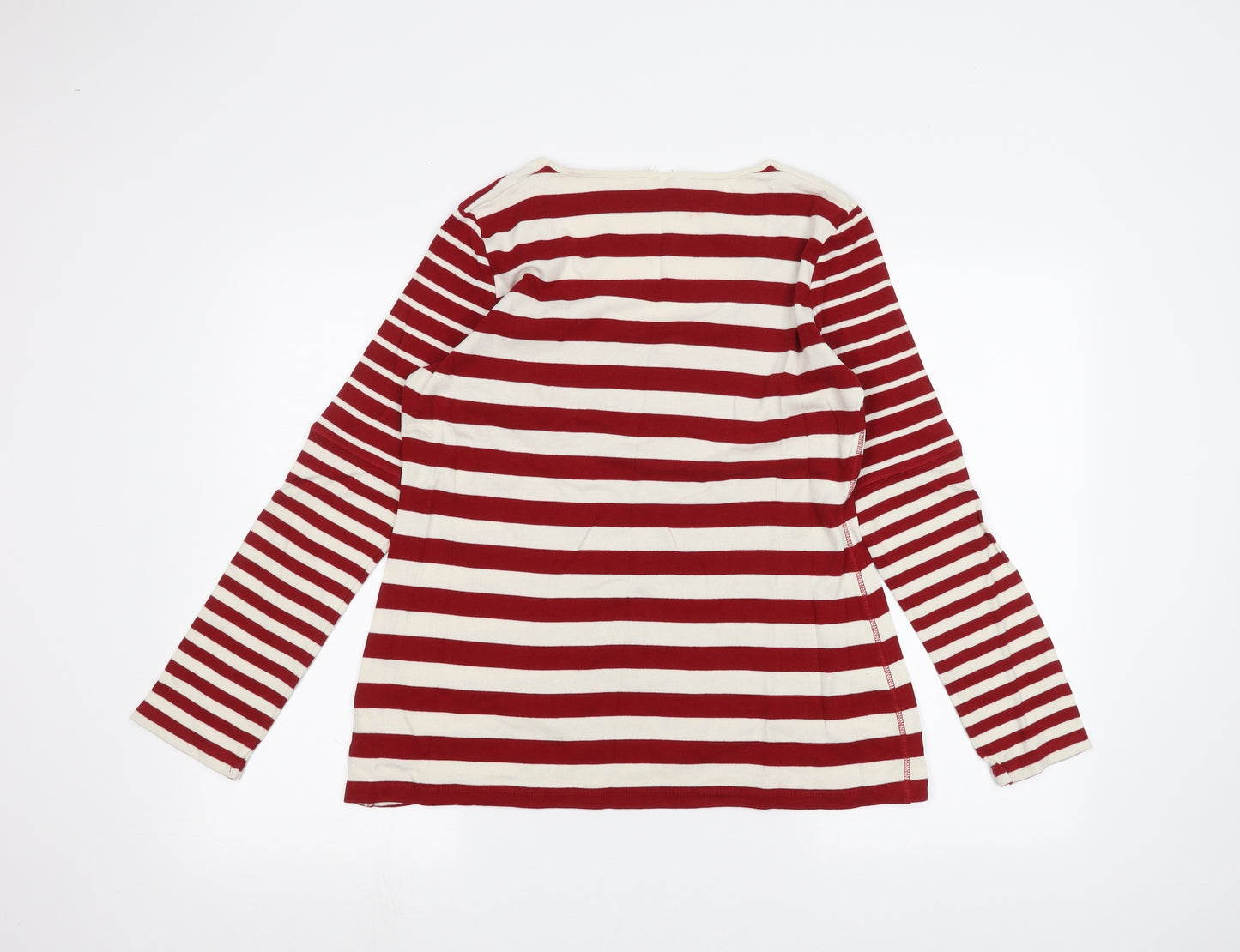 NEXT Womens White Striped  Basic T-Shirt Size 14