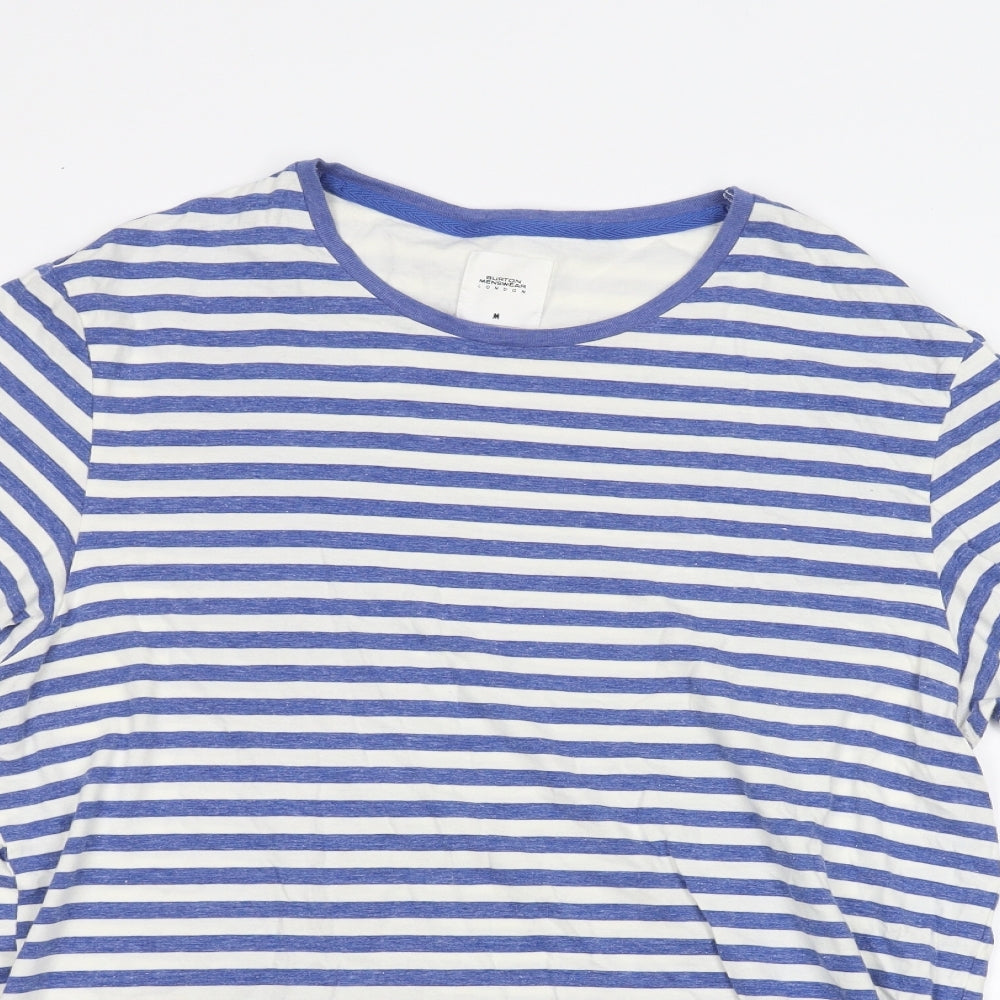 Burton Mens White Striped   T-Shirt Size M