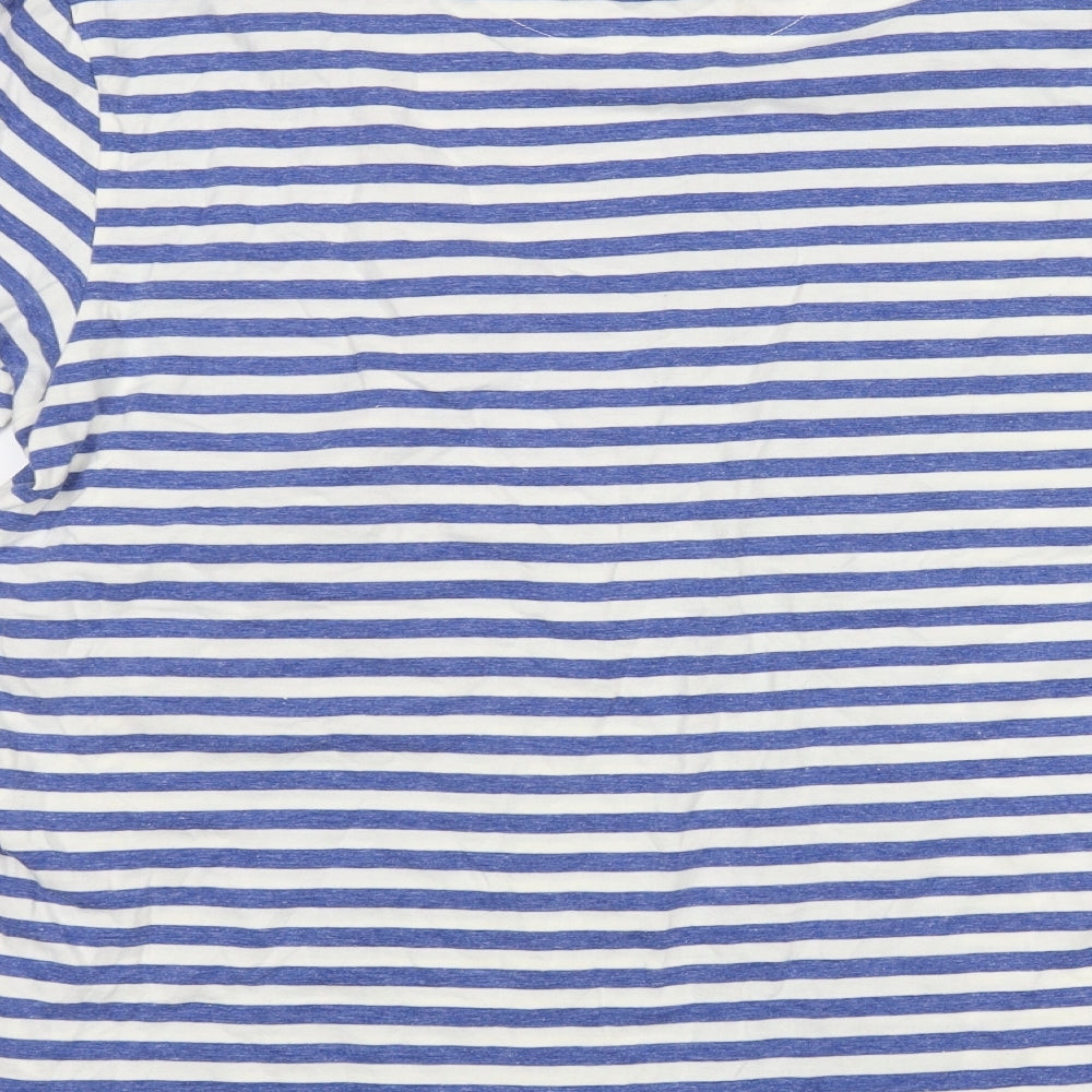 Burton Mens White Striped   T-Shirt Size M
