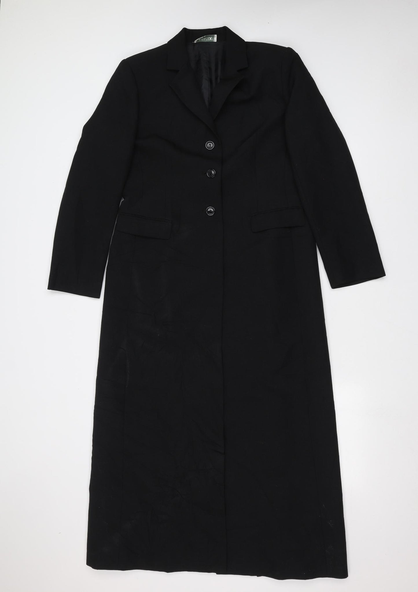 CONTEXT Womens Black   Overcoat Coat Size 14