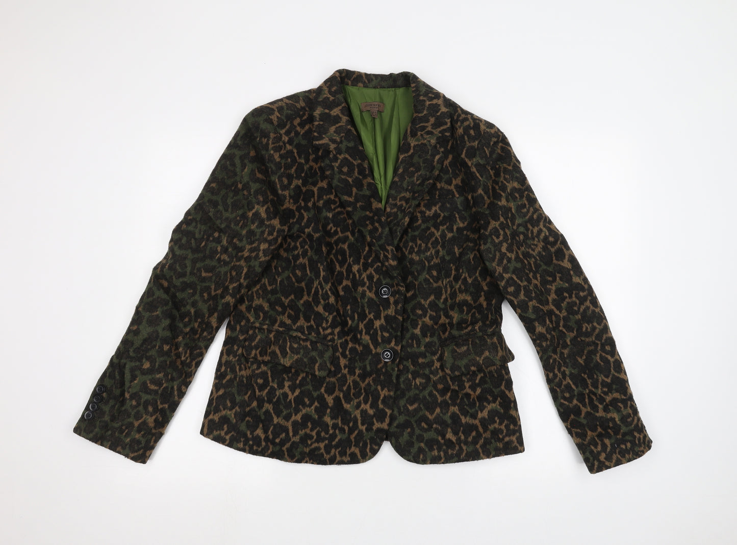 Cortefiel Womens Brown Animal Print  Jacket  Size 14